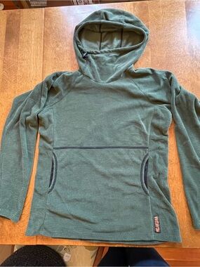 Green micro grid melanzana hoodie